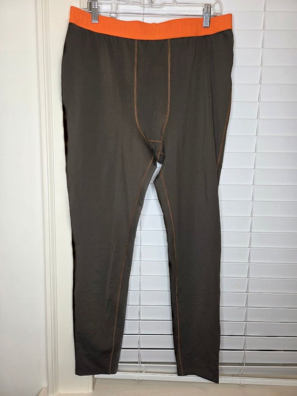 Field & Stream Mens XL Base Layer Pants Brown Poly Spandex 2 PAIR